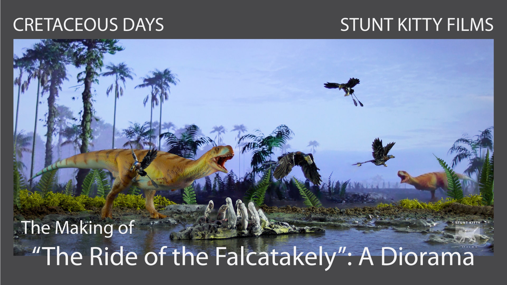 The Making of The Ride of the Falcatakely Diorama featuring a Majungasaurus chasing away a flock of Falcatakely from the carcass of a fallen giant.