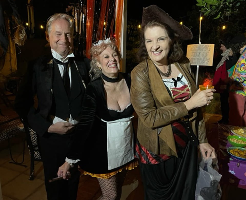 Chyke with Rob and Deb on Halloween 2023.